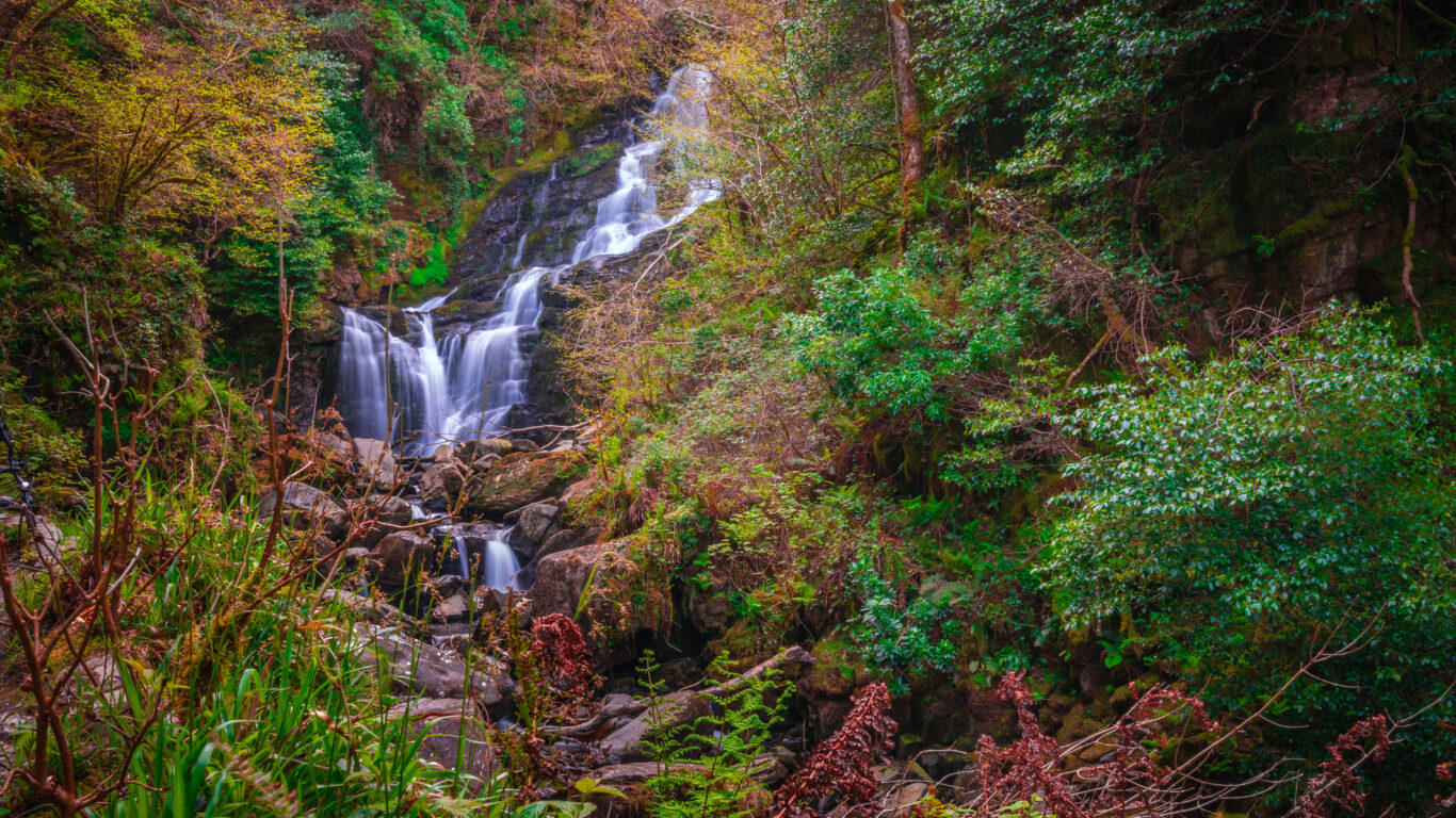 Beautiful Torc waterfall photographed in autumn in Killarney National Park, Ireland. Special Offers at The Brehon